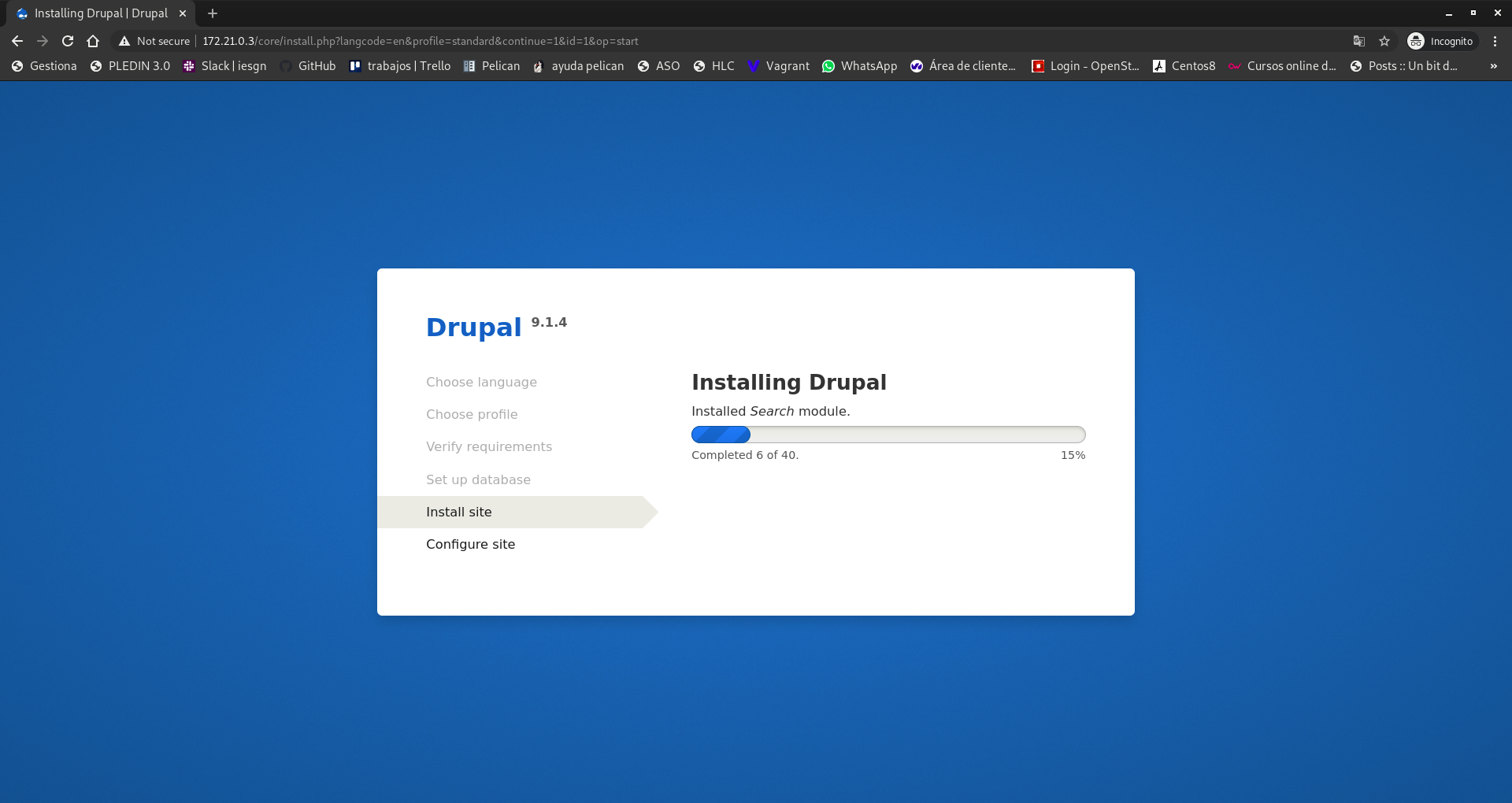 Comenzamos la instalación