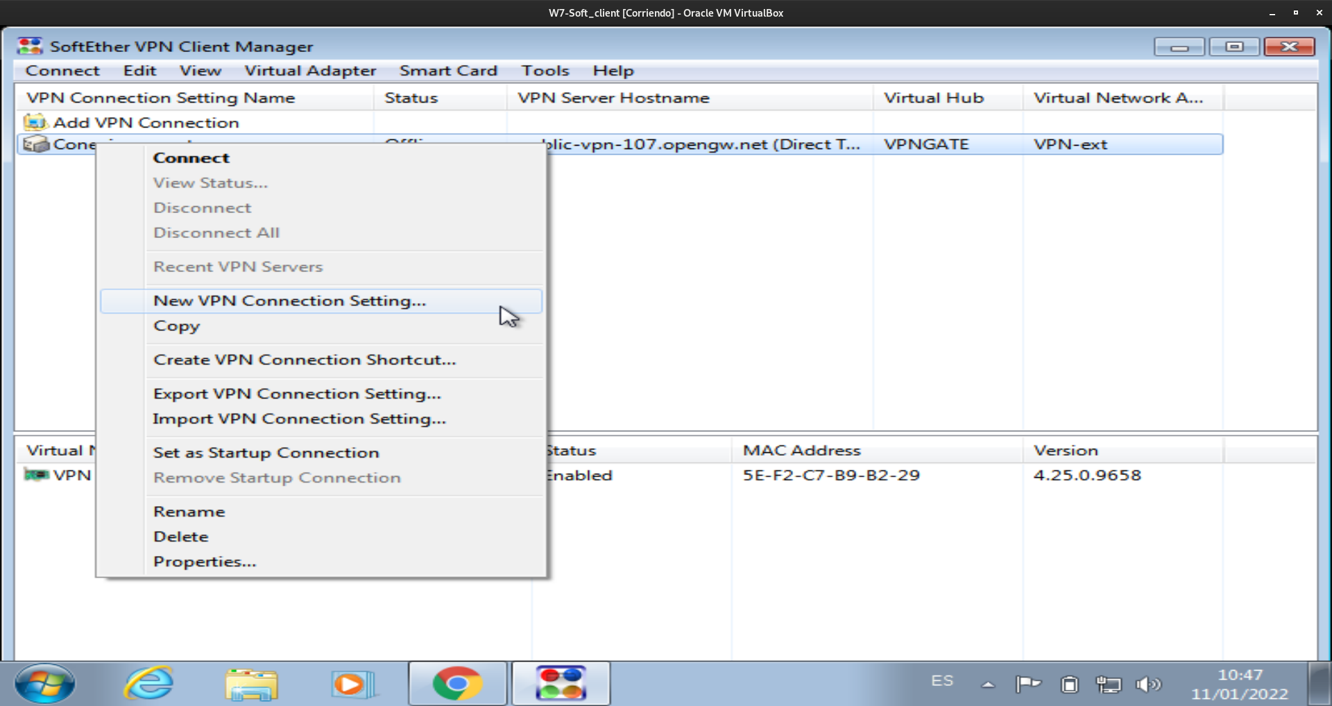establecer conexión