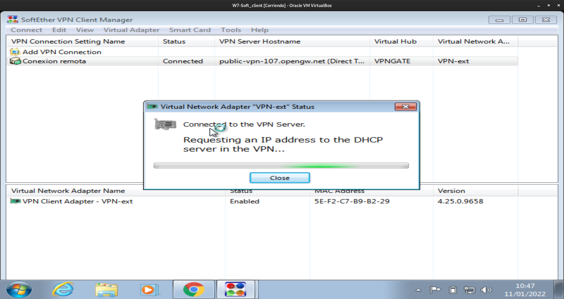 estableciendo conexión