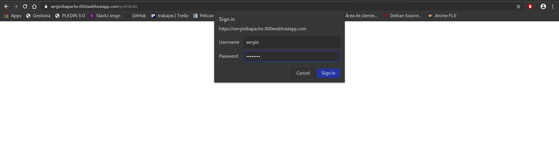 prueba de autentificación
