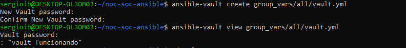 Vault creado y entrada de prueba descifrada correctamente