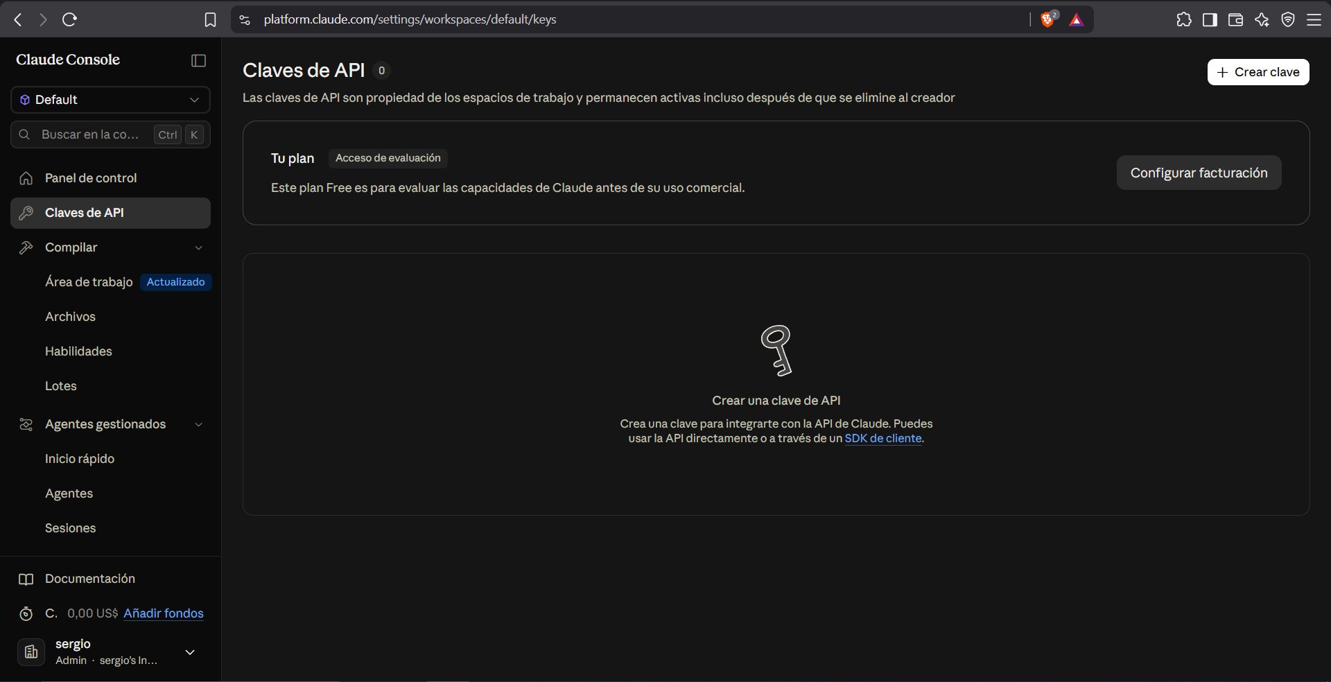 API KEY anthropic