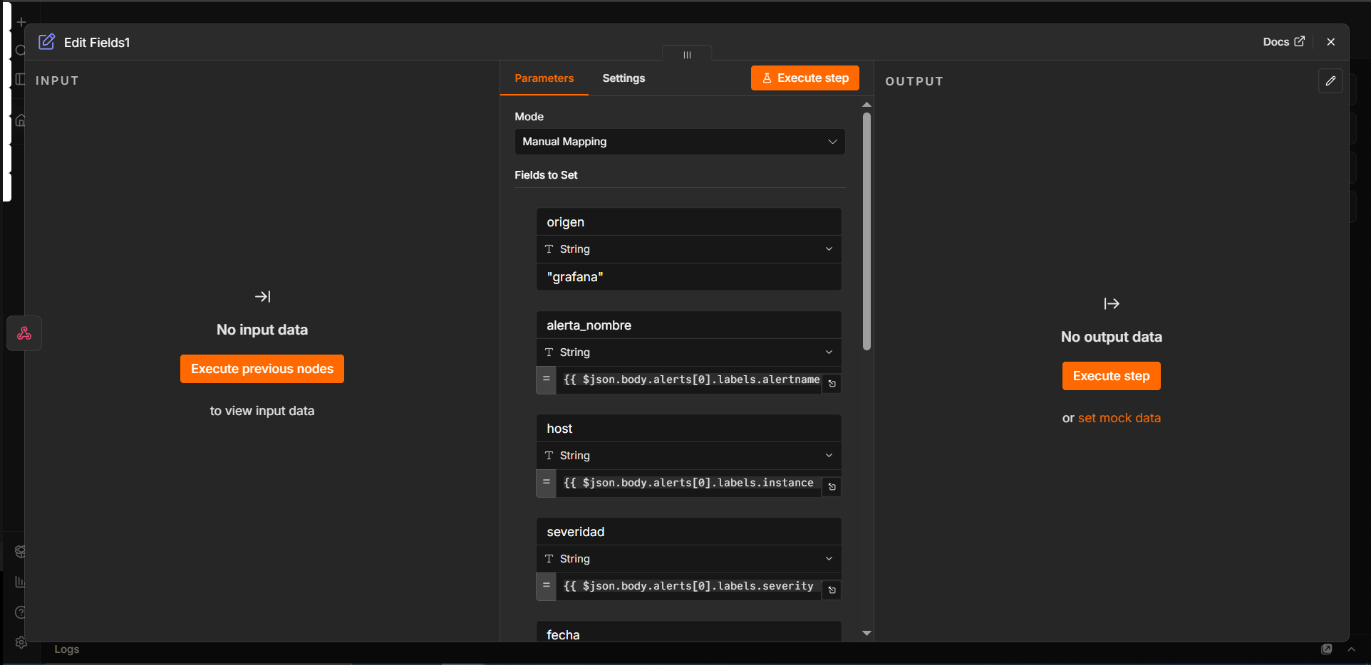 set grafana