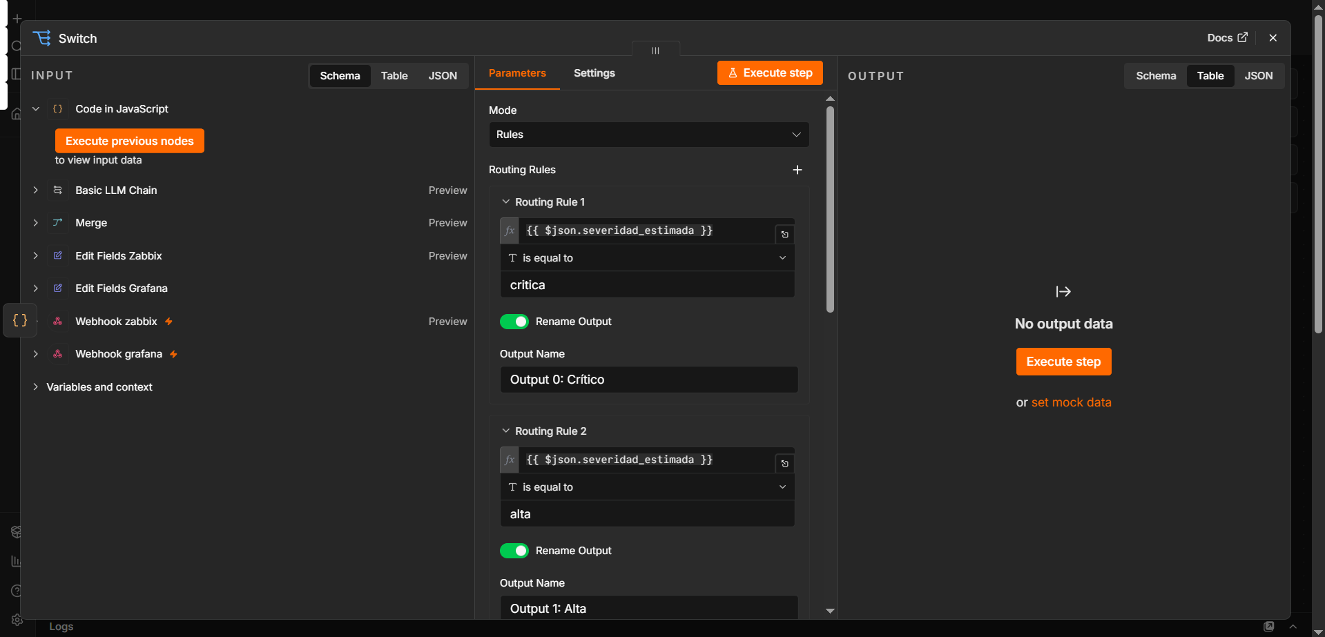 configuración switch