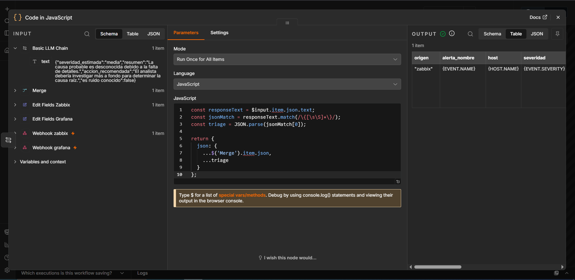 output code