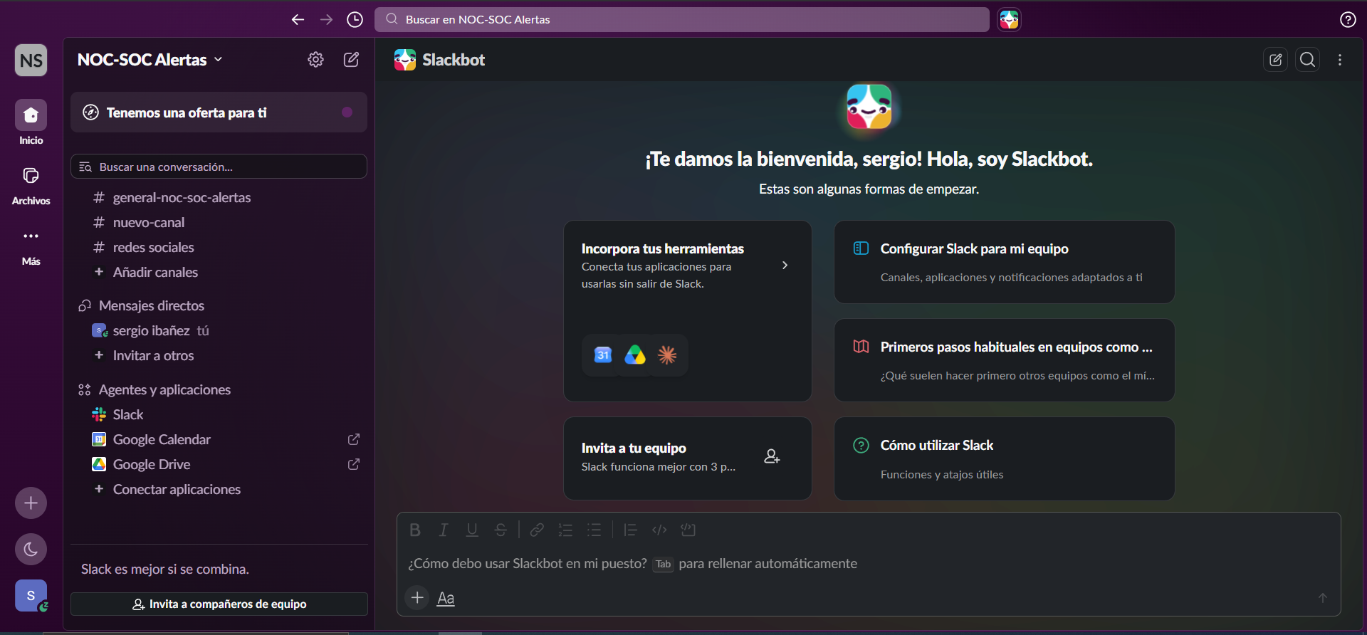 slack workspace