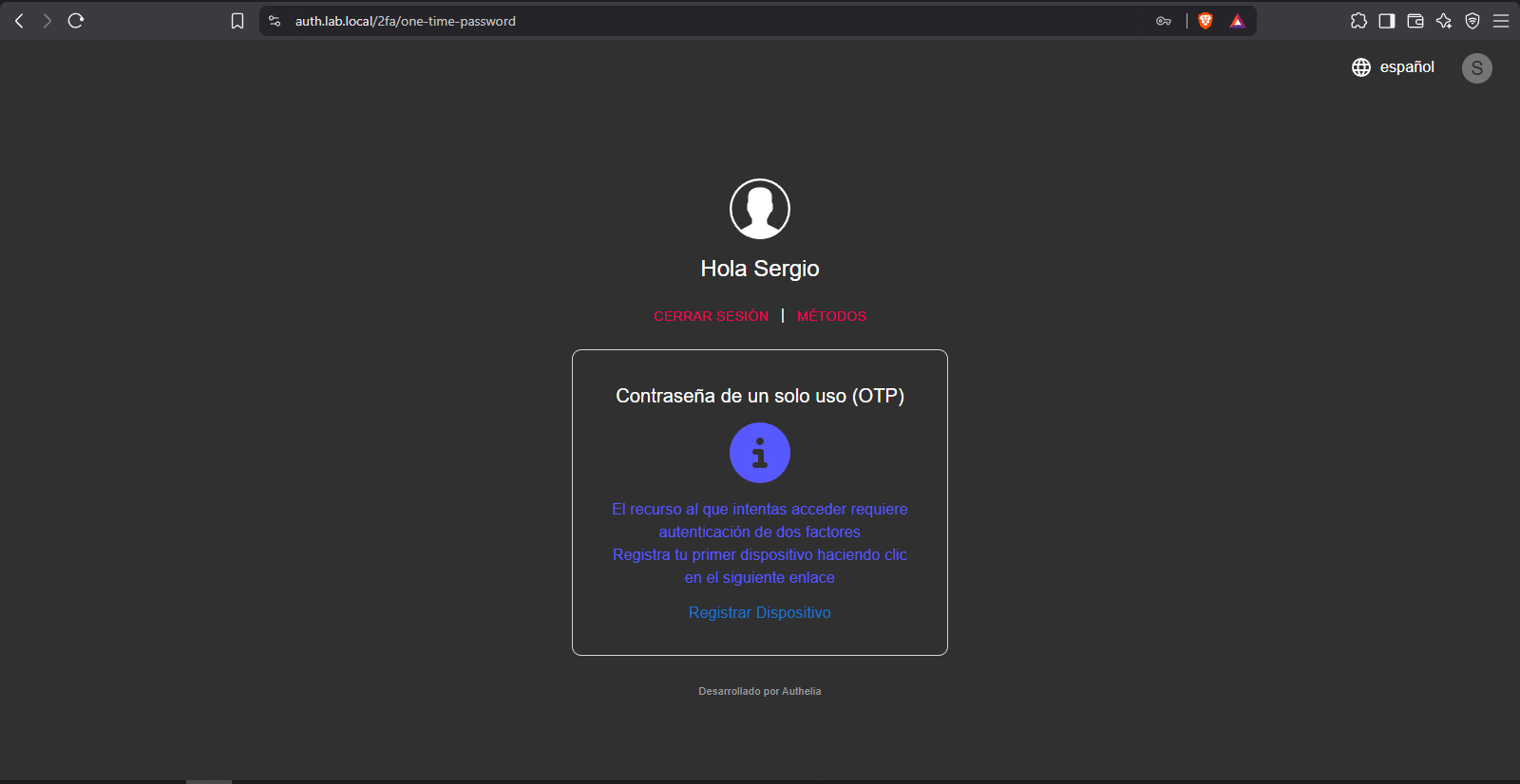 comprobación de primer acceso