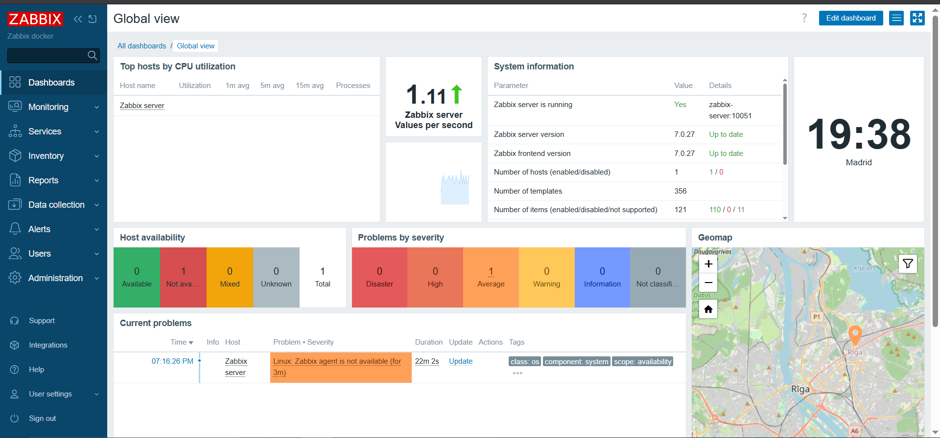 inicio de zabbix