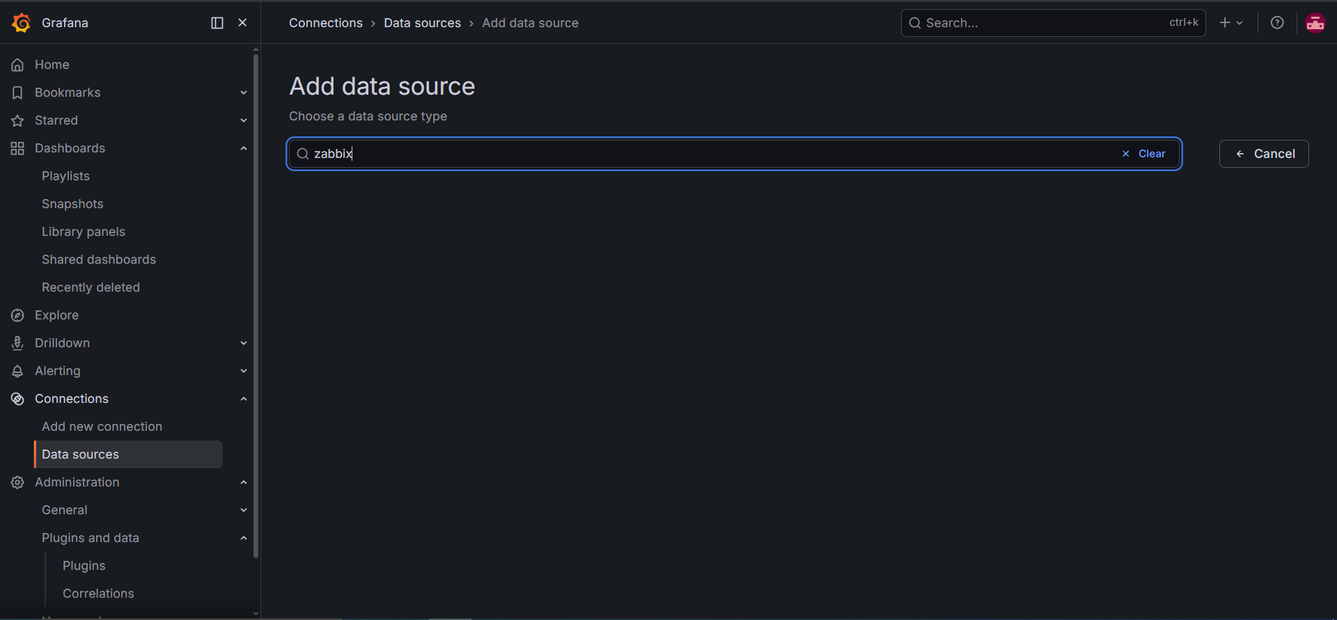 error búsqueda de zabbix