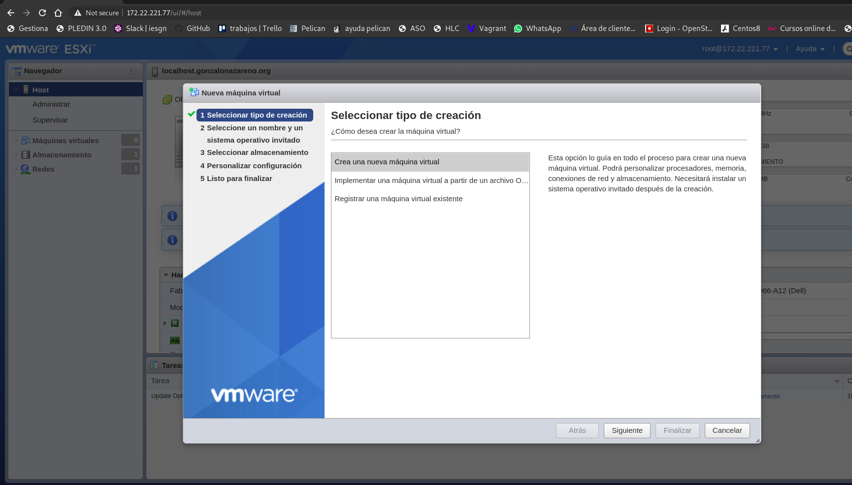 creacion de la maquina